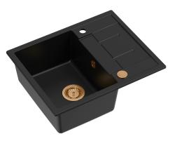 Quadri Dalton zwart granieten opbouw spoelbak met afdruipvlak 62x50cm met koperen plug 1208967569

Quadri Dalton fekete gránit beépíthető mosogató tálcával 62x50cm réz dugóval 1208967569