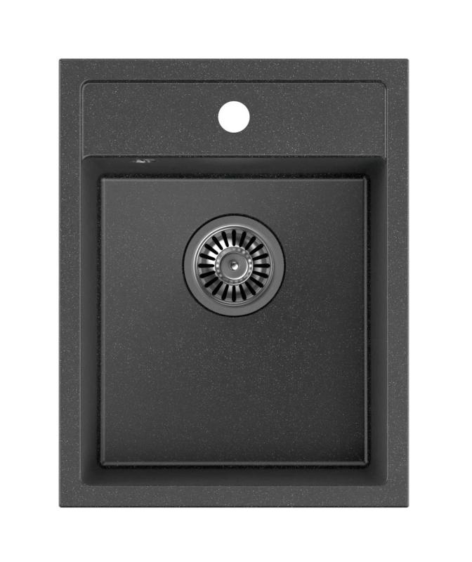 Quadri Londen gránit antracit mosogató 39x50cm csaptelep nyílással, felépítés 1208967584