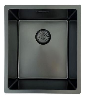 Pure.Sink Prestige mosogató PVD gun metal 34x40 cm 10 mm sugár aláépíthető, síkba építhető és ráépíthető PPG3440-61