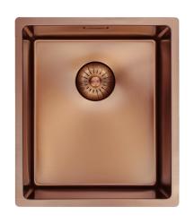 Pure.Sink Prestige mosogató 34x40 cm PVD Réz, 10 mm-es rádiusszal, alsó beépítéshez, süllyesztett és felületi beépítéshez PPG3440-62