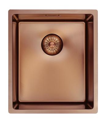 Pure.Sink Prestige mosogató 34x40 cm PVD Réz, 10 mm-es rádiusszal, alsó beépítéshez, süllyesztett és felületi beépítéshez PPG3440-62