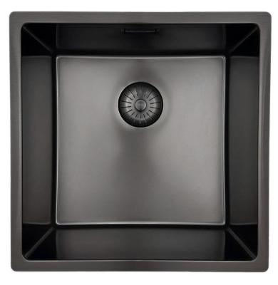 Pure.Sink Prestige mosogató 40x40 cm PVD Gun Metal 10 mm rádiusz aláépíthető, síkba építhető és ráépíthető PPG4040-61.