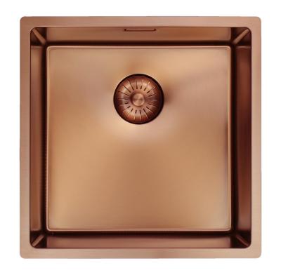 Pure.Sink Prestige mosogató 40x40 cm PVD Réz 10 mm rádiusz aláépíthető, síkba építhető és ráépíthető PPG4040-62