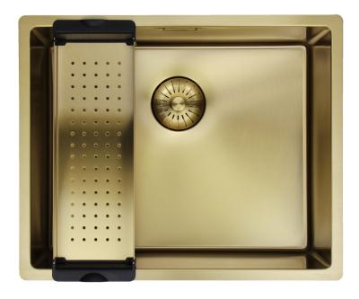 Pure.Sink Prestige mosogató 50x40 cm PVD Arany, 10 mm-es rádiusszal, alsó beépítéshez, süllyesztett és felületi beépítéshez PPG5040-60