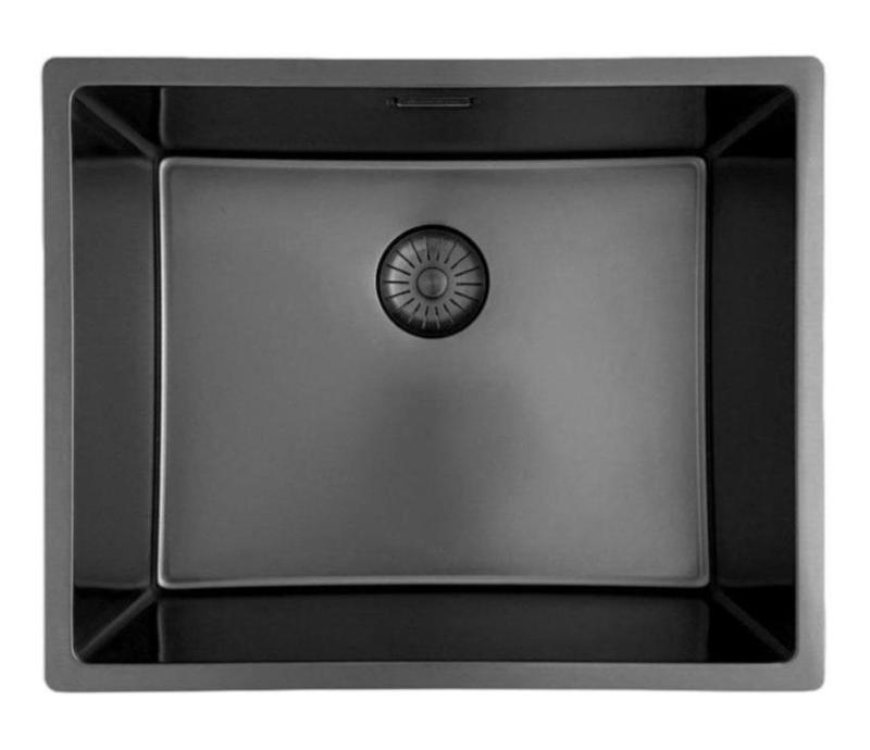 Pure.Sink Prestige mosogató 50x40 cm PVD Gun Metal 10 mm rádiusz aláépíthető, munkalapszintű és ráépíthető PPG5040-61.