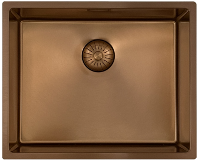 Pure.Sink Prestige mosogató 50x40 cm PVD Réz 10mm rádiusz aláépíthető, síkba építhető és ráépíthető PPG5040-62.