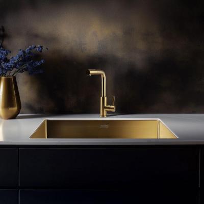 Pure.Sink Elite Steel Spark-S konyhai csaptelep PVD csiszolt arany kihúzható kifolyóval PS8041-60