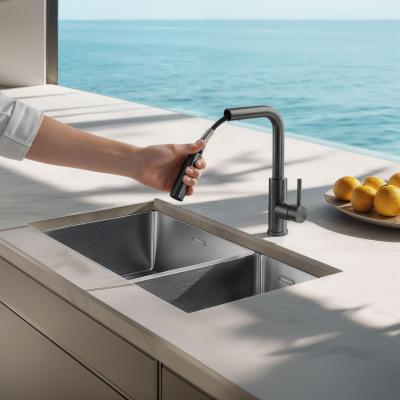 Pure.Sink Elite Steel Spark-S kuhinjska slavina PVD Gun Metal s izvlačnim izljevom PS8041-61