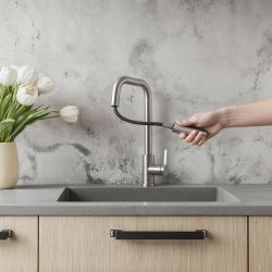 Pure.Sink Elite Steel Crystal-S kuhinjska slavina od Nehrđajućeg Čelika s izvlačnim izljevom PS8050-02