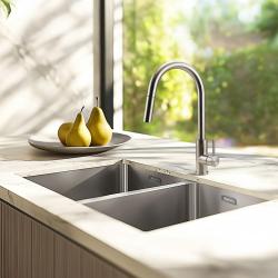 Pure.Sink Elite Steel Stream-S kuhinjska slavina od Nehrđajućeg Čelika s izvlačnim izljevom PS8045-02