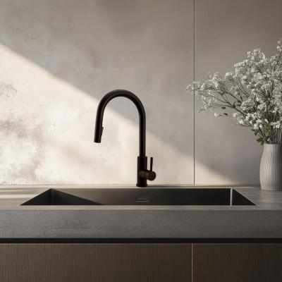 Pure.Sink Elite Steel Stream-S konyhai csaptelep Matt fekete kihúzható kifolyóval PS8045-10
