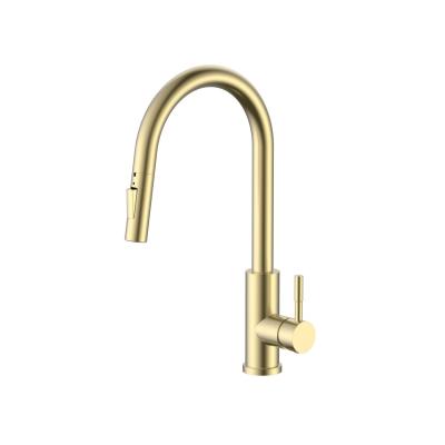 Pure.Sink Elite Steel Stream-S konyhai csaptelep PVD kefélt arany kihúzható kifolyóval PS8045-60