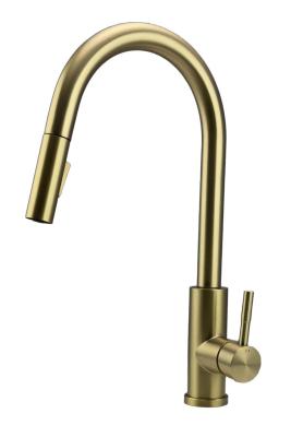 Pure.Sink Elite Steel Stream-S konyhai csaptelep PVD kefélt arany kihúzható kifolyóval PS8045-60