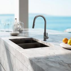Pure.Sink Elite Steel Stream-S konyhai csaptelep PVD Gun metal kihúzható kifolyóval PS8045-61