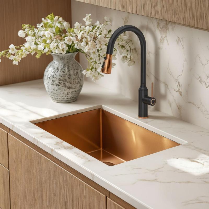 Quadri Stamford Keukenmengkraan Zwart met PVD Koperen Afwerking met Uitneembare Uitloop en Sproeistand 1208967695

Quadri Stamford Konyhai Csaptelep Fekete PVD Réz Bevonattal, Kihúzható Kifol