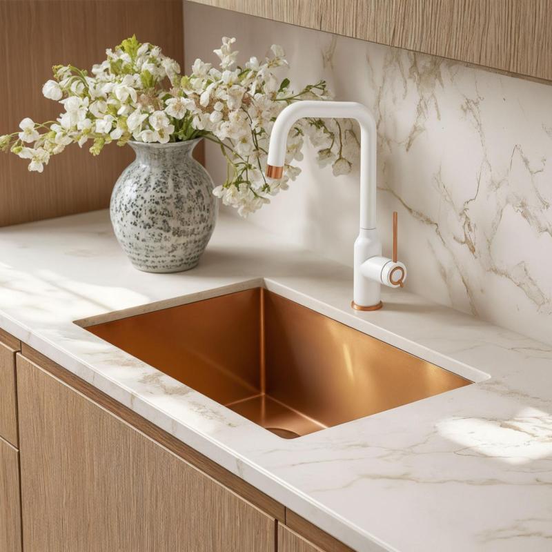 Quadri Stamford Keukenmengkraan Wit met PVD Koperen Afwerking met Draaibare Haakse Uitloop 1208967700

Quadri Stamford Konyhai Csaptelep Fehér PVD Réz Kivitelben Forgatható Sarok Kifolyóval 1