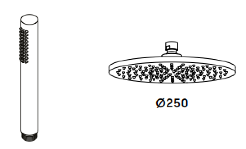 Waterevolution Flow termostatikus zuhanykombináció esőzuhannyal, króm 250mm T141TN2501