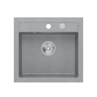 Quadri London Gránit Szürke Mosogató 50x47cm Csaptelep Nyílással Felépítmény - 1208967727