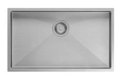 Aquadesign Zara RVS Mosogató 74x44cm Alulról szerelhető, Lapba építhető és Felületre szerelhető RVS dugóval - 1208967758