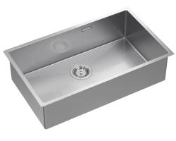 Aquadesign Zara RVS Mosogató 74x44cm Alulról szerelhető, Lapba építhető és Felületre szerelhető RVS dugóval - 1208967758
