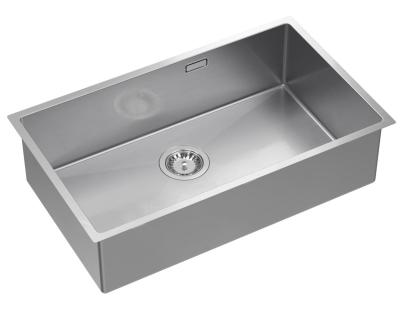 Aquadesign Zara RVS Mosogató 74x44cm Alulról szerelhető, Lapba építhető és Felületre szerelhető RVS dugóval - 1208967758