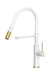 Quadri Retford Keukenmengkraan Wit met Gouden Afwerking en Flexibele Witte Uitloop 1208967770

Quadri Retford Fehér Konyhai Csaptelep Arany Bevonattal és Rugalmas Fehér Kifolyóval 1208967770