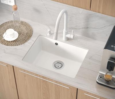 Quadri Elston Fehér Gránit Alsó Beépítésű Mosogató 495x360mm rozsdamentes acél dugóval 1208967774