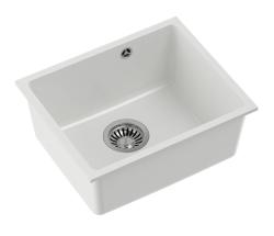 Quadri Elston Fehér Gránit Alsószerelésű Mosogatótálca 420x335mm rozsdamentes acél dugóval 1208967776