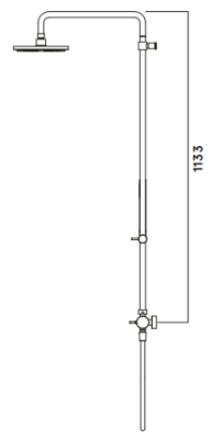 Waterevolution Flow termosztatikus zuhanykészlet esőzuhannyal, természetes réz, 250 mm kerek, T141TNR25LE
