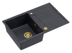 Quadri Sheffield Antraciet Granieten Opbouw Spoelbak 78x50cm met Afdruipgedeelte en Gouden Plug - 1208967795

Quadri Sheffield antracit gránit felületre szerelhető mosogató 78x50cm csepegtető