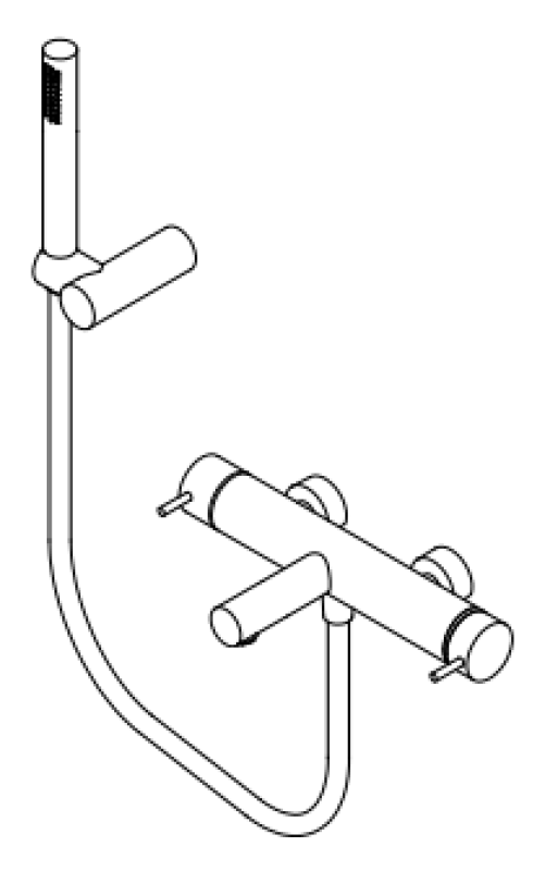 Waterevolution Flow tweerichtings-douchemengkraan met handdouche RVS T130NIE