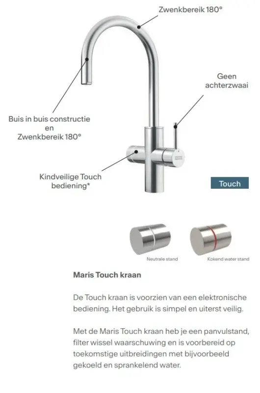 Franke Maris waterhub 7L boiler 3-1 met Touch elektronische kokend water kraan chroom met waterhub bypass 1208967853
