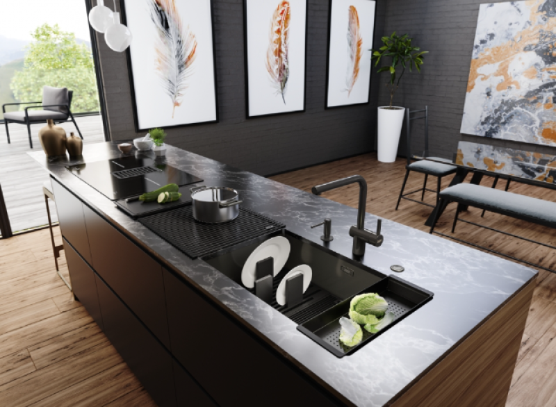 Franke Mythos Masterpiece BXM 210.68 Nagy Gun Metal Mosogató PVD Antracit 685x410mm Síkbeépítés és Alsó Beépítés - 127.0676.885