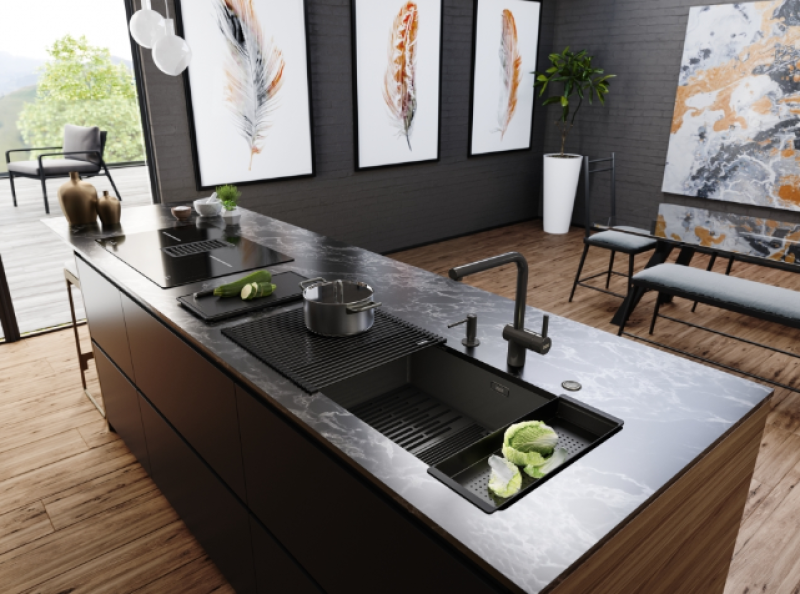 Franke Mythos Masterpiece BXM 210.68 Nagy Gun Metal Mosogató PVD Antracit 685x410mm Síkbeépítés és Alsó Beépítés - 127.0676.885