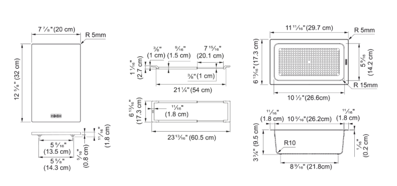 Franke Univerzális Kiegészítő All-In Szett 1 - Vágódeszka, Műanyag Betétrács és Teleszkópos Híd 112.0655.481