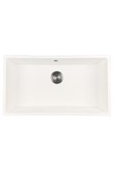 GraniteMy Universal Nagy Fehér Gránit Mosogató 74x40 cm gun metal dugóval - 1208967895