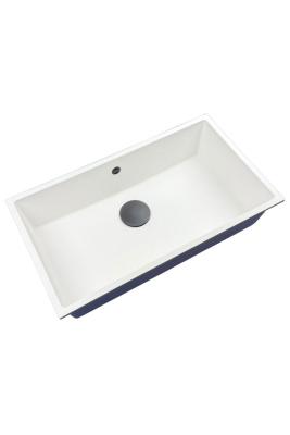 GraniteMy Universal Nagy Fehér Gránit Mosogató 74x40 cm gun metal dugóval - 1208967895