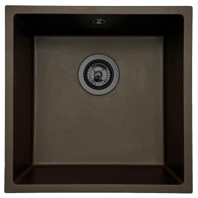 GraniteMy Universal Café Gránit Mosogató 40x40 cm felépítésű, beépített és beépíthető gun metal dugóval - 1208967917