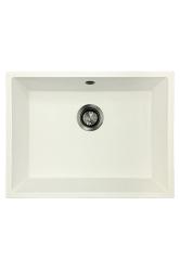 GraniteMy Universele Granieten Witte Spoelbak 55x40 cm opbouw, onderbouw en vlakbouw met gun metal plug- 1208967933