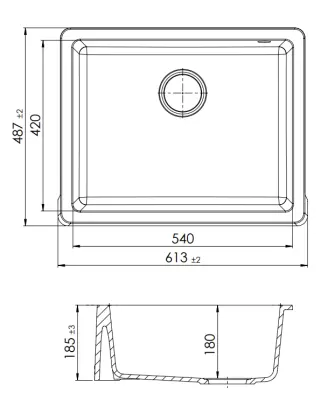 GraniteMy Tradition Vidéki Mosogató Gránit Mosogató 60x48 cm Fehér Beépíthető és Lapos Építés Réz Dugóval 1208967942