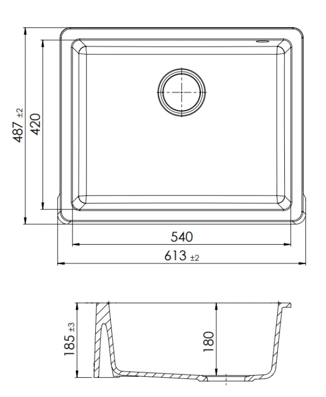 GraniteMy Tradition Vidéki Mosogató Gránit Mosogató 60x48 cm Fehér Beépíthető és Síkba építhető Arany Dugóval 1208967943