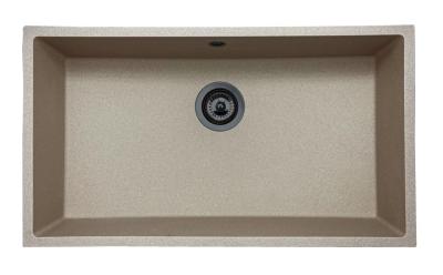 GraniteMy Universal gránit bézs homok mosogató 74x40 cm felépítés aláépítés és síkbeépítés fegyvermetál dugóval 1208968021