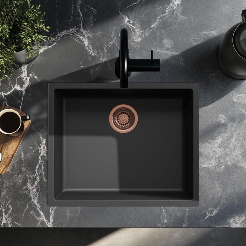 Zwarte spoelbak 50x40cm onderbouw, opbouw en vlakbouw met koperen plug 1208968036

Fekete mosogató 50x40 cm alsó, felső és sík beépítésű réz dugóval 1208968036