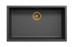 Zwarte grote spoelbak 70x40cm onderbouw, opbouw en vlakbouw met gouden plug 1208968040

Fekete nagy mosogatótál 70x40cm beépíthető, felépíthető és síkba építhető arany dugóval 1208968040