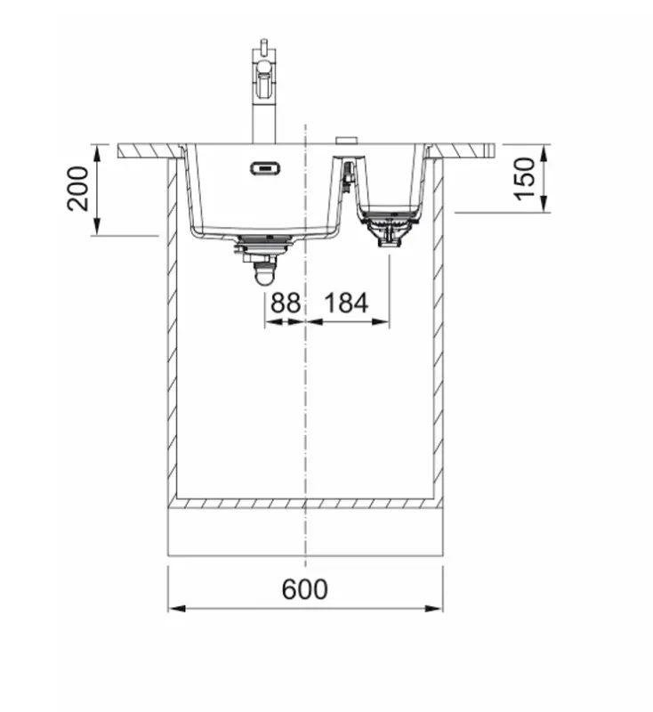 Franke Maris MRG 260-34-15 Fragranite Slate Grey Mosogató Jobb Oldali Szürke Sötét Beépíthető 135.0714.634