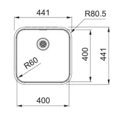 Franke Smart SRX 210.40 Rozsdamentes Acél Mosdó 40x40 Beépített - 127.0688.727
