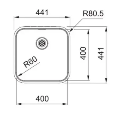 Franke Smart SRX 210.40 Rozsdamentes Acél Mosdó 40x40 Beépített - 127.0688.727