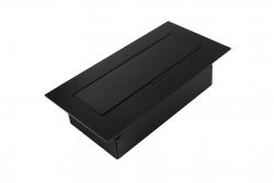 Bútor aljzat 2x schuko aljzat, USB A+C, kábel nélkül, fekete