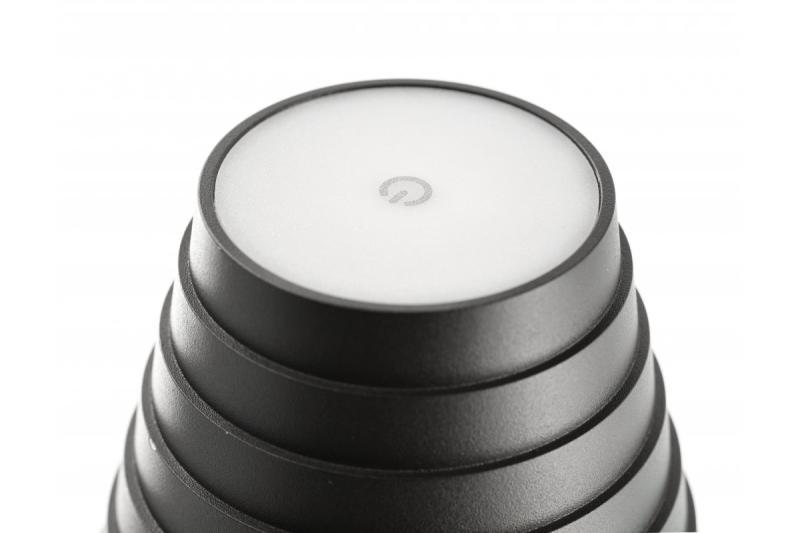 'FIZZI Led asztali lámpa, 2,5W, 200lm, DC 5V, 1A, 4000 K, 4000 mAh akkumulátor, fényerő szabályozható, fekete