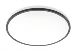 TULA LED mennyezeti lámpa, Ø350mm, 4000K, 24W, 1680lm, AC180-250V, 50/60 Hz, PF>0,5, IP44, fekete, 3y